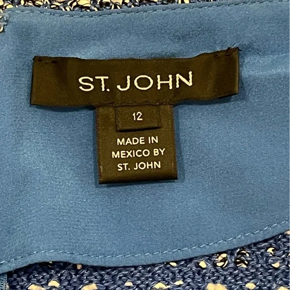 ST. JOHN COLLECTION Butterfly Ribbon Tweed Knit A-Line Dress - Picture 11 of 14